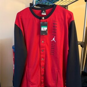 Jordan Red and Black Dri-FIT Snap Jacket